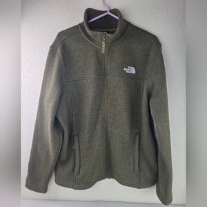 The North Face Men's Zip-Up Fleece Jacket Size Large Army Green Pre-owned